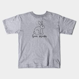 Bun Mom Line Art Kids T-Shirt